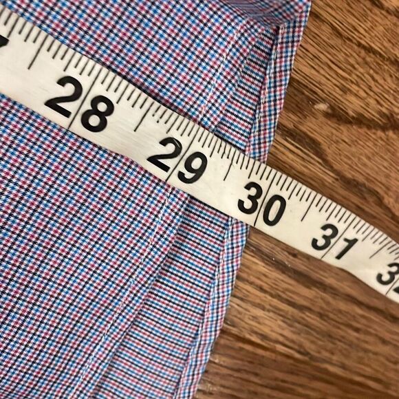 Eton 42 slim 16 1/2 red blue plaid button down shirt - Picture 6 of 8
